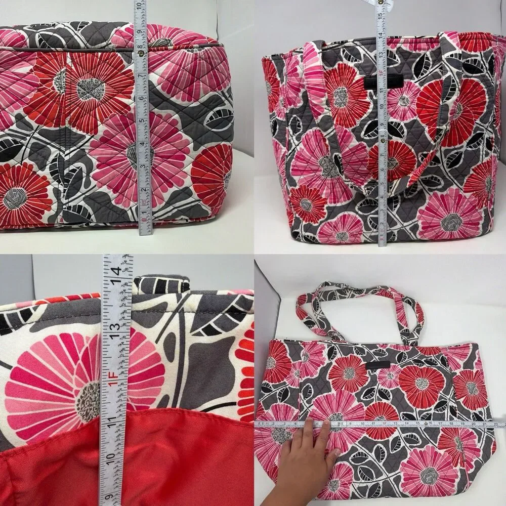 Vera Bradley Cherry Blossoms Tote Quilted Pink Floral Shoulder Bag Retired